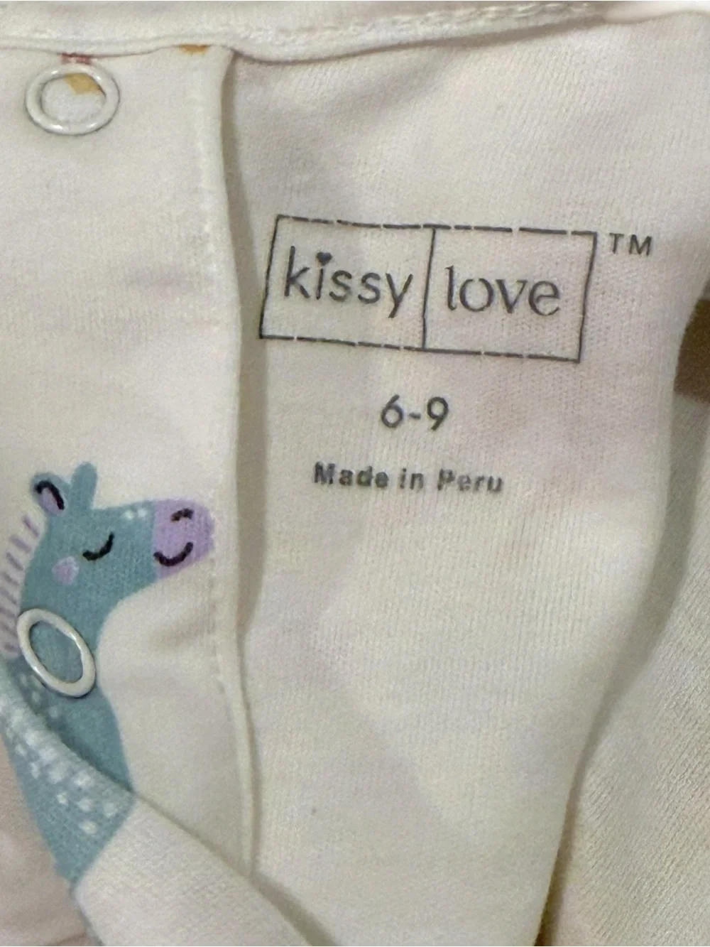 Kissy Kissy 2 Piece Zebra Peplum Top & Lavender Leggings Set 6-9 Months Pima Cot